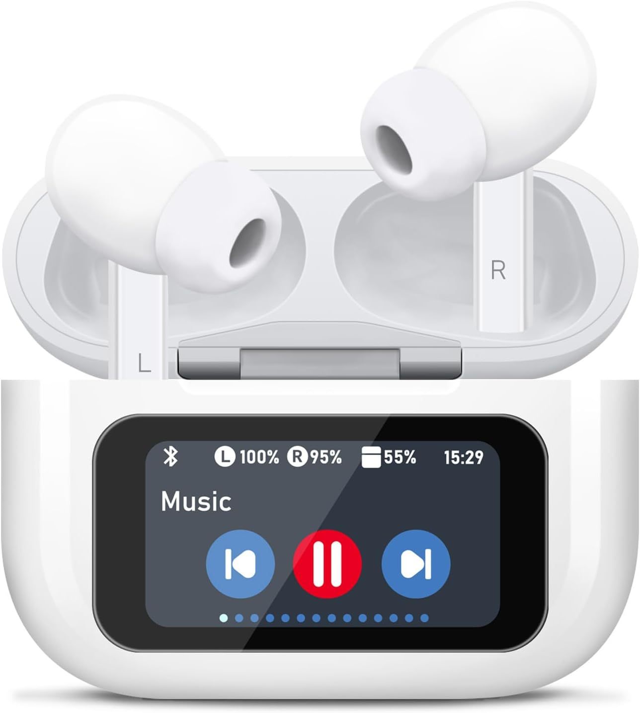 Auriculares Bluetooth A9Pro con Pantalla Táctil Inteligente