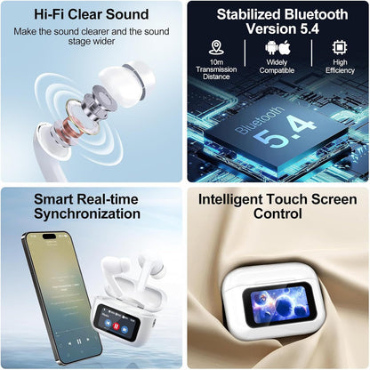 Auriculares Bluetooth A9Pro con Pantalla Táctil Inteligente